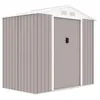 Image de Abri de jardin en métal 271 m² - 213 x 127 x 195 cm - PLUTON - Kit dancrage inclus 2 portes coulissantes - Taupe