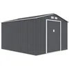 Image de Abri de jardin en métal 884 m² - 277 x 319 x 202 cm - URANUS - Kit dancrage inclus 2 portes coulissantes - Gris