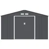 Image de Abri de jardin en métal 1085 m² - 340 x 319 x 210 cm - JUPITER - Kit dancrage inclus 2 portes coulissantes - Gris