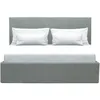 Image de Lit coffre adulte MARTIN - Couchage 140x190 cm - Gris clair - Sommier à lattes - L 201 x P 146 x H 99 cm
