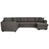Image de Canapé dangle panoramique convertible réversible - Tissu Gris - L 313 x P 213 x H 90 cm - HAMILTON - Fabriqué en Ukraine