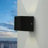 Image de Semicirculaire Up Down Lamp Alu IP54 G9 Verre Modern Outdoor Lampadaire Mural Noir Façade murale d'entrée de la maison