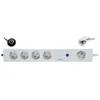 Image de Avidsen - Multiprise avec Interrupteur à Pied - 5 Prises (4 Commutées + 1 Permanente) - Coupe-Veille Automatique Économie d'Énergie - Câble 1,5m - 3500W - 16A - Protection Enfant - Blanc
