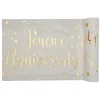 Image de Chemin de table anniversaire blanc et or (x1) REF/5668