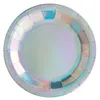 Image de 10 Assiettes en carton iridescentes 22,5 cm - Argenté - Taille Unique