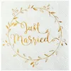 Image de SANTEX 6334-3, Sachet de 20 Petites Serviettes Just Married métallisées