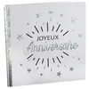 Image de SANTEX 6651-4, Livre d'or Joyeux Anniversaire étincelant, Blanc/Argent