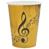 Image de Santex Gobelets - Note de musique - Noir et doré - lot de 10