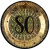 Image de SANTEX 6789-80, Sachet de 10 Assiettes Âge étincelant métal 80 Ans