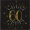 Image de SANTEX 6790-60, Sachet de 10 Serviettes Age étincelant métal 60 Ans