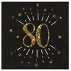Image de SANTEX 6790-80, Sachet de 10 Serviettes Age étincelant métal 80 Ans