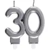 Image de SANTEX 6931-30, Bougie des Âges 30 ans, Argent