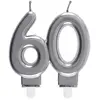 Image de SANTEX 6931-60, Bougie des Âges 60 ans, Argent