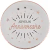 Image de Santex Assiette joyeux anniversaire blanche et rose gold métallique (x10) REF/6647