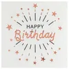 Image de SANTEX 7508-20, Sachet 10 Serviettes Happy Birthday Etincelant métal Blanc/Rose Gold