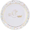 Image de Santex mariage SANTEX 7631-99, Paquet de 10 Assiettes Communion 22,5cm, Blanc/Or