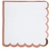 Image de SANTEX 7664-20, Sachet de 20 Petites Serviettes festonnées, Blanc/Rose Gold