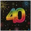 Image de Santex 9012-40, Sachet 12 Serviettes Anniversaire Festicolor Papier 33x33cm, 40 Ans