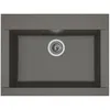 Image de STRADOUR Evier cuisine à encastrer 1 bac sans égouttoir Hexo - Résine - 66 x 50 cm - Gris béton