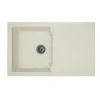 Image de STRADOUR Evier cuisine à encastrer 1 bac + 1 égouttoir Aloa - Résine - 81 x 50 cm - Blanc