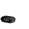 Image de Lexon MINUT Mini Réveil Compact avec écran VA LCD Pure Black, Commande Tactile, Fonction Snooze et rétroéclairage, Batterie Rechargeable, Finition Aluminium - Noir