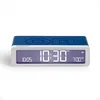 Image de Lexon Flip Classic réveil Matin Lumineux, réversible avec Faces on Off et Fonction Snooze, à écran LCD et Lumière Tactile, Rechargeable par USB-C - Bleu Glossy