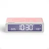 Image de Lexon Flip Classic réveil Matin Lumineux, réversible avec Faces on Off et Fonction Snooze, à écran LCD et Lumière Tactile, Rechargeable par USB-C - Rose Quartz