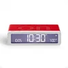 Image de Lexon Flip Classic réveil Matin Lumineux, réversible avec Faces on Off et Fonction Snooze, à écran LCD et Lumière Tactile, Rechargeable par USB-C - Rouge Glossy