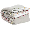 Image de Vivaraise - Edredon - Edredon hiver - Edredon épais et chaud - Couverture - Edredon de couette - 100% Coton Pompons 100% Polyester - Multico Multicolore
