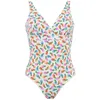 Image de Laura By Janine Robin - Maillot de Bain 1 pièce Coques Amovibles Pina Colada 44 - Blanc - Marque Française - Haute Qualité