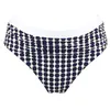 Image de Janine Robin - Bas de Maillot de Bain Culotte drapée Haute Brasilia 40 - Bleu Marine - Marque Française - Haute Qualité