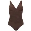 Image de Janine Robin - Maillot de Bain 1 pièce Coques Amovibles Sculpt 44 - Marron - Marque Française - Haute Qualité