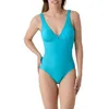 Image de Janine Robin - Maillot de Bain 1 pièce coupé sous Poitrine Idylle 44 - Bleu Turquoise - Marque Française - Haute Qualité