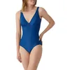 Image de Janine Robin - Maillot de Bain 1 pièce coupé sous Poitrine Idylle 46 - Bleu Nuit - Marque Française - Haute Qualité