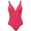 Image de Janine Robin - Maillot de Bain 1 pièce coupé sous Poitrine Idylle 40 - Rouge Framboise - Marque Française - Haute Qualité