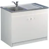 Image de Meuble sous-évier LIBERTY 90x58,6x82 cm, 2 portes, sélection HLM, NF, blanc Réf 200199