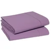 Image de Blanc des Vosges Uni 57 Fils Taie de Traversin - Coton - Prune - 90x190 cm