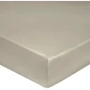 Image de Blanc des Vosges Uni 57 fils Drap housse Coton Ficelle 90 x 190 cm bonnet de 27 cm