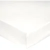 Image de Blanc des Vosges Uni Satin Drap housse Coton Blanc 140 x 190 cm bonnet de 30 cm