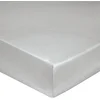 Image de Blanc des Vosges Uni Satin Drap housse Coton Metal 160 x 200 cm bonnet de 30 cm