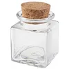 Image de Petit pot en verre carré 5,5 x 4 x 4 cm avec bouchon liège - Blanc - Taille Unique