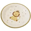 Image de HOBI 6 ASSIETTES CARTON LION COURONNÉ 18 CM