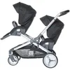 Image de RED CASTLE Poussette double Evolutwin - Dès la naissance - Jusquà 15kg - Dossier réglable - Noir