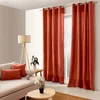 Image de ED ENJOY HOME Rideau avec  illets argentés, 135x240cm, Terre Cuite, 100% Coton, Tissu Certifié Oeko-TEX, Collection Panama