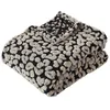 Image de HOME MAISON Decostars - Plaid Jacquard à Motif léopard Polyester Noir 130x170 cm