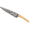 Image de deejo - Couteau de Chef Pleine Soie - Manche en Bois d’Olivier Riveté, Motif Floréal - Lame en Acier Inoxydable X50CRMOV15, Finition Titane Gris Anthracite