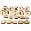 Image de Chaks 10769, Lot de 10 Marque-Tables rondin Bois sur Tige 13,5cm numérotés de 1 à 10