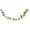 Image de Guirlande de fleurs d'hortensia blanc 220 cm pour mariage - Blanc - Taille Unique