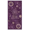 Image de Chemin de table mystique velours violet et motifs or - Violet