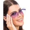 Image de Lunettes coeur verres fumés violets adulte - Violet - Taille Unique